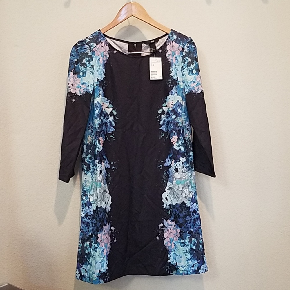 H&M Black floral graphic dress